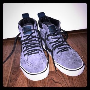 Grey Faux Suede High Top Vans